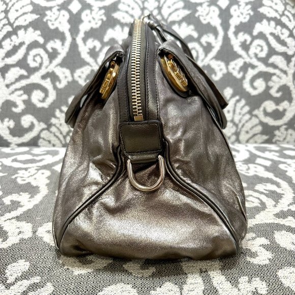 GUCCI $1595 Hysteria Metallic Bronze Leather Gold Hardware Tote Bag - Picture 6 of 10